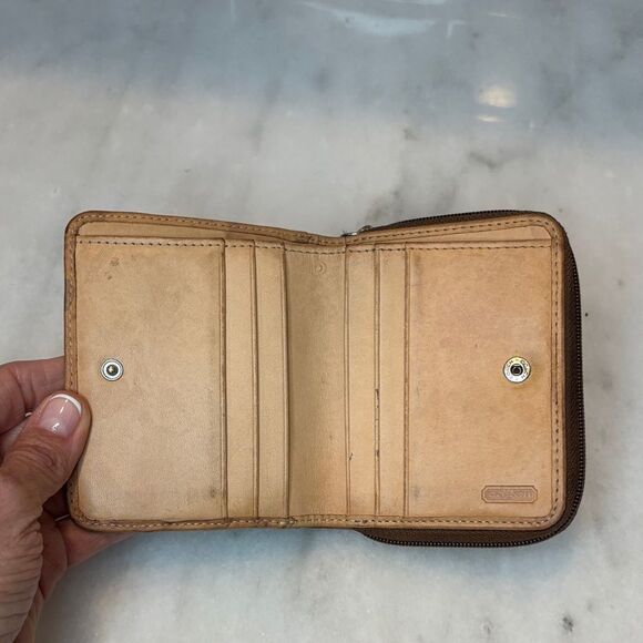 Coach Wallet Y2K Jacquard Signature Logo Canvas Striped Compact Wallet - Picture 11 of 16